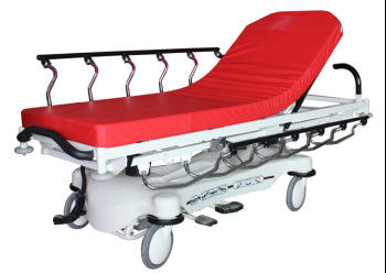 เตียงฉุกเฉินโรงพยาบาล ABS สีแดงหรูหราทำความสะอาดง่าย