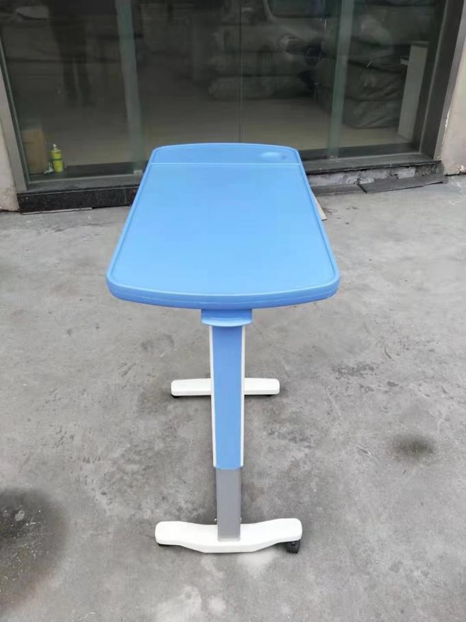 Gas Spring Hospital Bed Tray Table ปรับได้เหนือโต๊ะเตียงบนล้อ 0