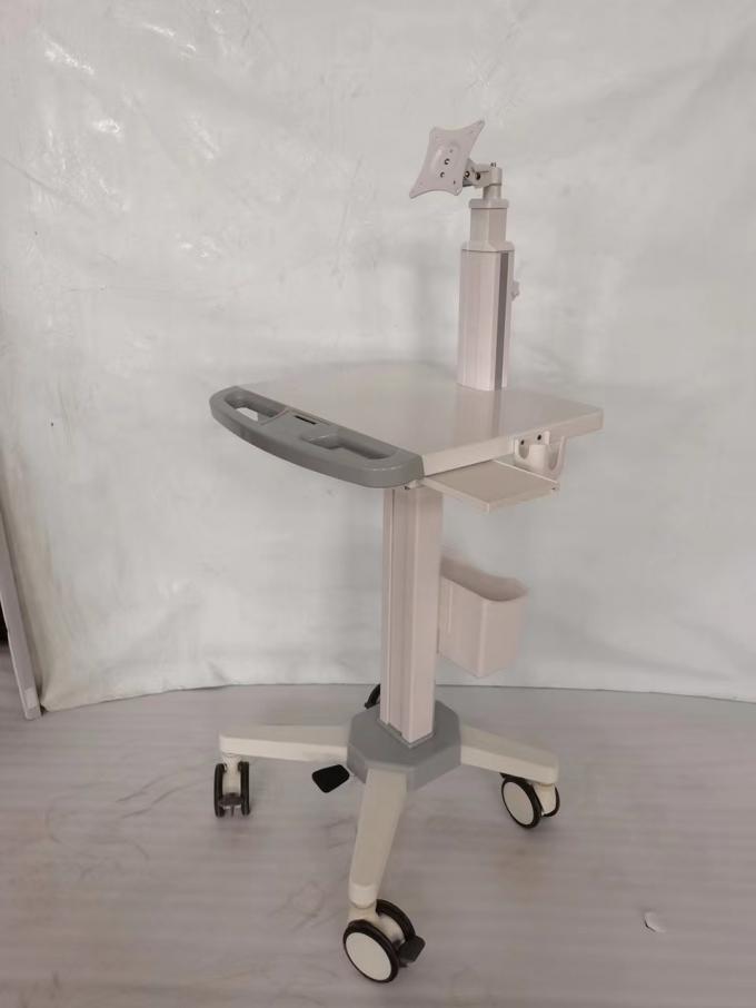 รถเข็นอุปกรณ์การแพทย์เคลื่อนที่ Workstation On Wheels Hospital Computer Cart 0