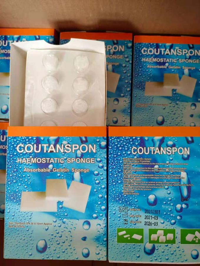 ทันตกรรมใช้แล้วทิ้ง Hemostatic ฟองน้ำเจลาตินฟองน้ำดูดซับ 10mm 0