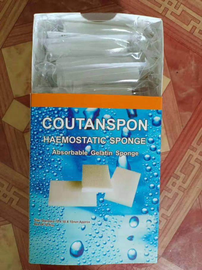 ทางการแพทย์ Disposable ดูดซับเจลาติน Hemostatic ฟองน้ำ 70x50x10mm 1