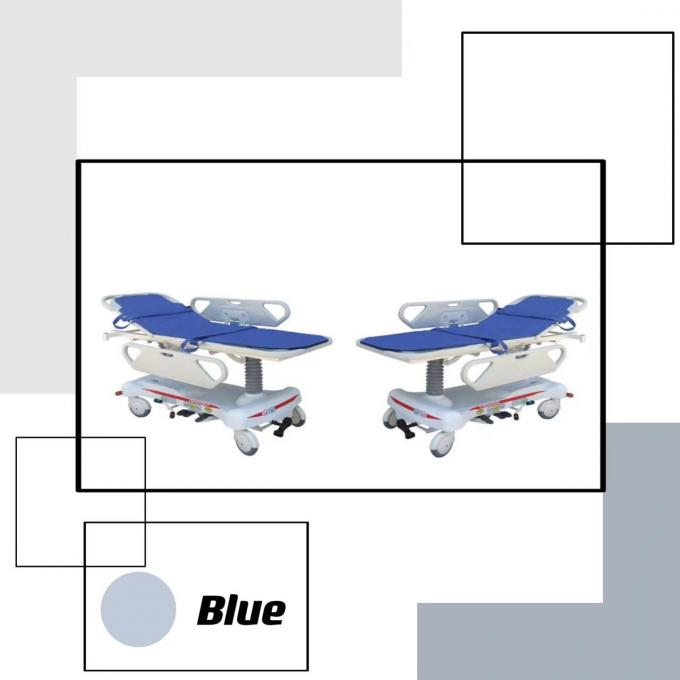 ABS Handrails Mechanical Crank การขนส่งทางการแพทย์ผู้ป่วยฉุกเฉินเตียงเปล 0