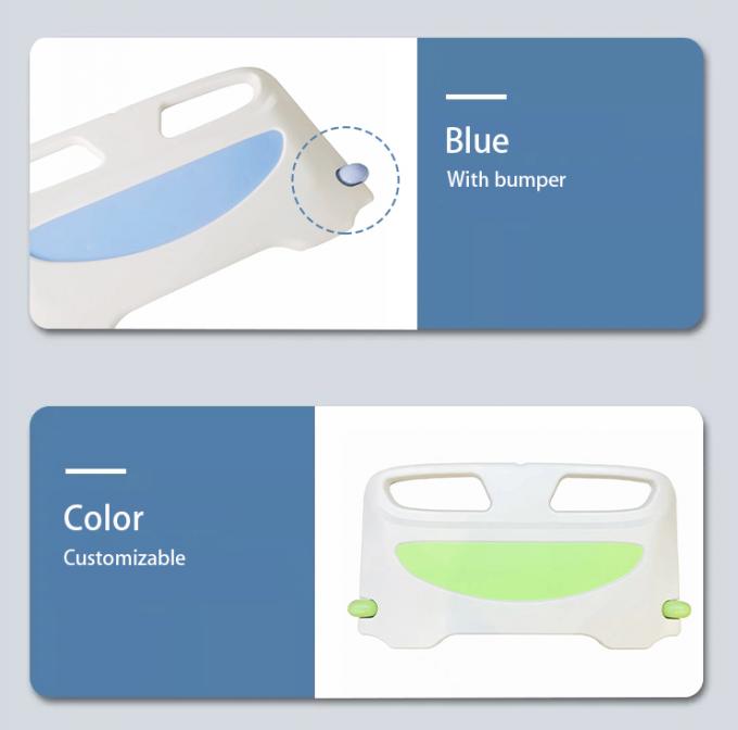 หัวเตียงโรงพยาบาลวัสดุ PP สีเขียวสีน้ำเงินและหางเตียง 0