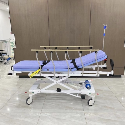 สแตนเลส สแตนเลส ไฮดรอลิก ปั๊ม ผ้าสเตรเชอร์ โทรลี่สําหรับผู้ป่วย เฟอร์นิเจอร์โรงพยาบาล