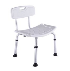 เก้าอี้อาบน้ำในโรงพยาบาล สีขาว ปรับความสูงได้ อลูมิเนียมอัลลอยด์ Matte Finish