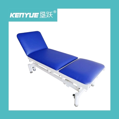 ซื้อ เตียงตรวจสอบไฟฟ้าเหล็กกล้าคาร์บอนไฮดรอลิก Medical Blue การผลิตออนไลน์