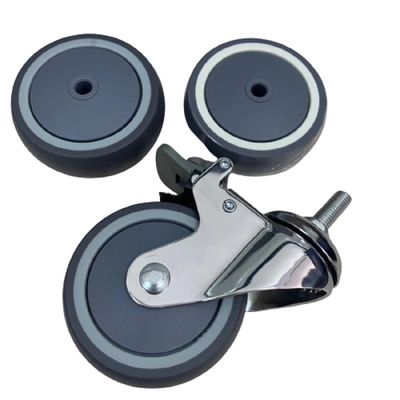 ซื้อ PU Mute Medical ขนาดกลาง 4 นิ้วล็อคที่นอน Casters ล้อโรงพยาบาล การผลิตออนไลน์