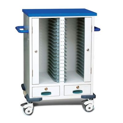 ซื้อ Double Rows History 4 Castor Medical Record Cart พร้อมสองลิ้นชัก การผลิตออนไลน์