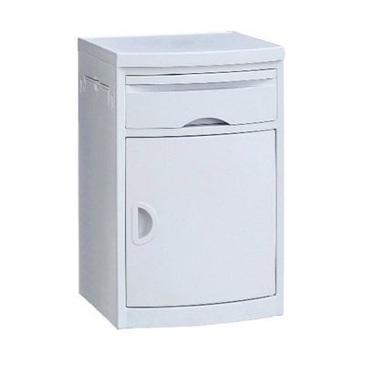 ซื้อ โต๊ะข้างเตียงทางการแพทย์ ABS ตู้ข้างเตียงปรับระดับได้ White การผลิตออนไลน์