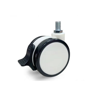 ซื้อ PU TPR วัสดุ M12X25MM ล้อเลื่อนทางการแพทย์พร้อมระบบเซ็นทรัลล็อคเบรค การผลิตออนไลน์