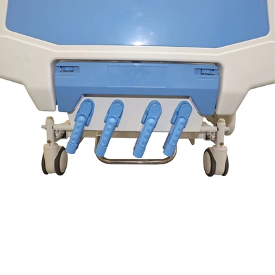 Four Crank Manual Hospital พยาบาลผู้ป่วยเตียงควบคุม Caster Epoxy Coated