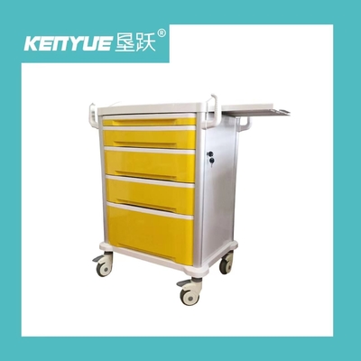 รถเข็นแพทย์เคลื่อนที่โรงพยาบาลพร้อมกรอบอลูมิเนียมสีเหลือง