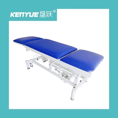 เตียงตรวจสอบไฟฟ้าเหล็กกล้าคาร์บอนไฮดรอลิก Medical Blue