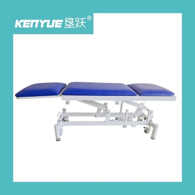 เตียงตรวจสอบไฟฟ้าเหล็กกล้าคาร์บอนไฮดรอลิก Medical Blue