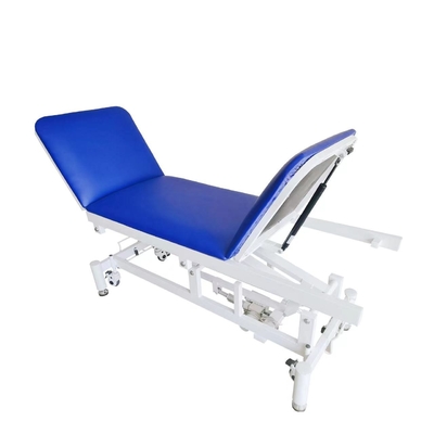 เตียงตรวจสอบไฟฟ้าเหล็กกล้าคาร์บอนไฮดรอลิก Medical Blue