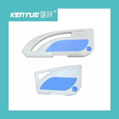 PP Security โรงพยาบาล รถรางป้องกันเตียงด้วยบราคเก็ต สีฟ้า สีเขียวพิเศษ