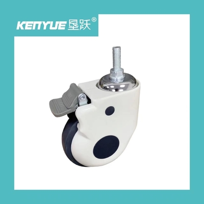 5 นิ้ว Universal Wheel With Brake ขาวพิเศษการแพทย์ Caster โรงพยาบาลใช้
