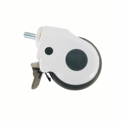 5 นิ้ว Universal Wheel With Brake ขาวพิเศษการแพทย์ Caster โรงพยาบาลใช้