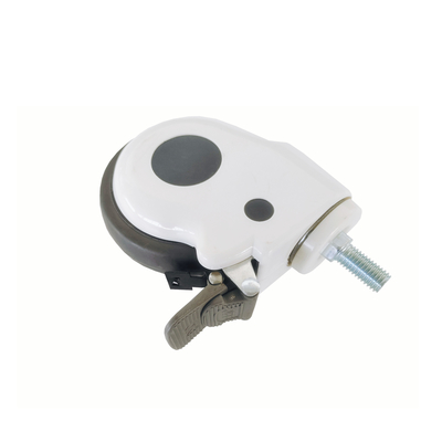5 นิ้ว Universal Wheel With Brake ขาวพิเศษการแพทย์ Caster โรงพยาบาลใช้