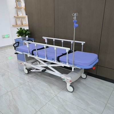 รถเข็นไฮดรอลิก Hhspital Equipment Medical Patient Trolley รถเข็นรถเข็น