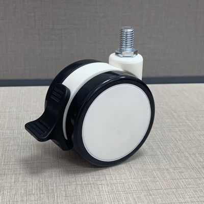 PU TPR วัสดุ M12X25MM ล้อเลื่อนทางการแพทย์พร้อมระบบเซ็นทรัลล็อคเบรค