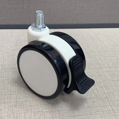 PU TPR วัสดุ M12X25MM ล้อเลื่อนทางการแพทย์พร้อมระบบเซ็นทรัลล็อคเบรค