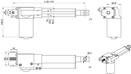 เฟอร์นิเจอร์ทางการแพทย์ Electric Linear Actuator Motor Controller สำหรับเตียงในโรงพยาบาล