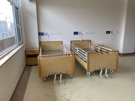 หัวเตียงไม้ 700 มม. ไฟฟ้า 3 ฟังก์ชั่น Home Care Bed เตียงพยาบาล