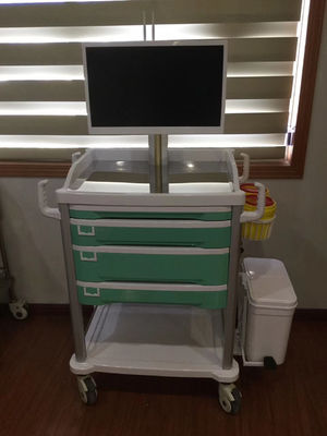 รถเข็นคอมพิวเตอร์ All-in-one รถเข็นคอมพิวเตอร์ทางการแพทย์ รถพยาบาล