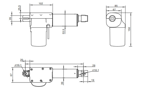 ตัวกระตุ้นเชิงเส้นไฟฟ้าทางการแพทย์ 24V Motor Push 6000N ABS Plastic