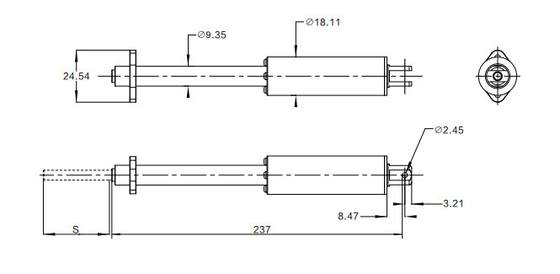 ตัวกระตุ้นมอเตอร์เชิงเส้นตรงขนาดเล็ก 12v ก้านกด 100N สำหรับสนามเฟอร์นิเจอร์