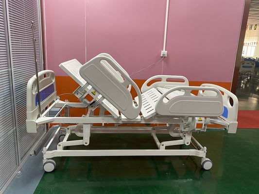 ICU Ward Room Three Function Electric Hospital เตียงสีฟ้าสีขาว