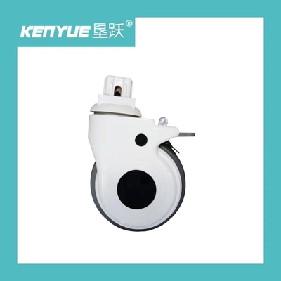 5 นิ้ว Universal Wheel With Brake ขาวพิเศษการแพทย์ Caster โรงพยาบาลใช้