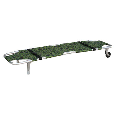 อลูมิเนียมอัลลอยด์ 160Kgs Armygreen Rescue เปลพับได้พร้อมล้อเลื่อน