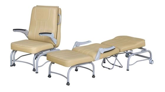 Mobile Folding Convertible Attendant 38Kg 106cm Medical Recliner Chair