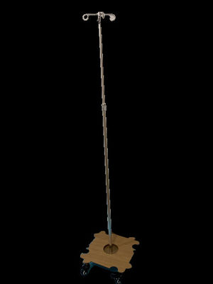 อลูมิเนียมเคลื่อนย้ายยืน IV Infusion Stand ห้องนอนผู้ป่วยเสา IV