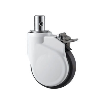 ชิ้นส่วนเตียงในโรงพยาบาล Medical Caster 5 นิ้วล้อพลาสติกปิดเสียงพร้อมเบรค ABS ฝาครอบด้านนอก