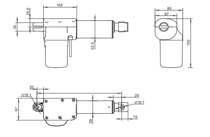 ตัวกระตุ้นเชิงเส้นไฟฟ้าทางการแพทย์ 24V Motor Push 6000N ABS Plastic 0